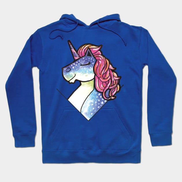 Rainbow Cute Blue Magical Unicorn - Funny Dabbing Unicorns Hoodie by zeeshirtsandprints